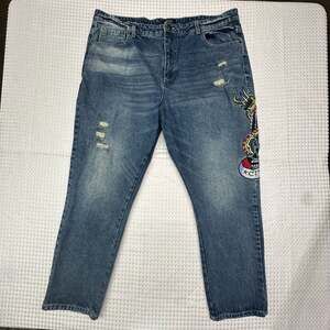 Y2K Ed Hardy NYC Eagle Skull Slim Taper Jean Size 42